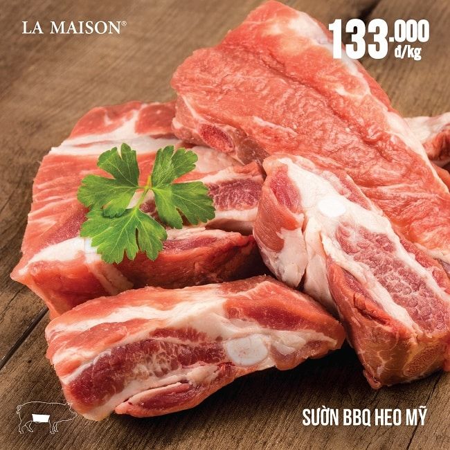 Sườn heo nhập khẩu từ Mỹ tại La Maison
