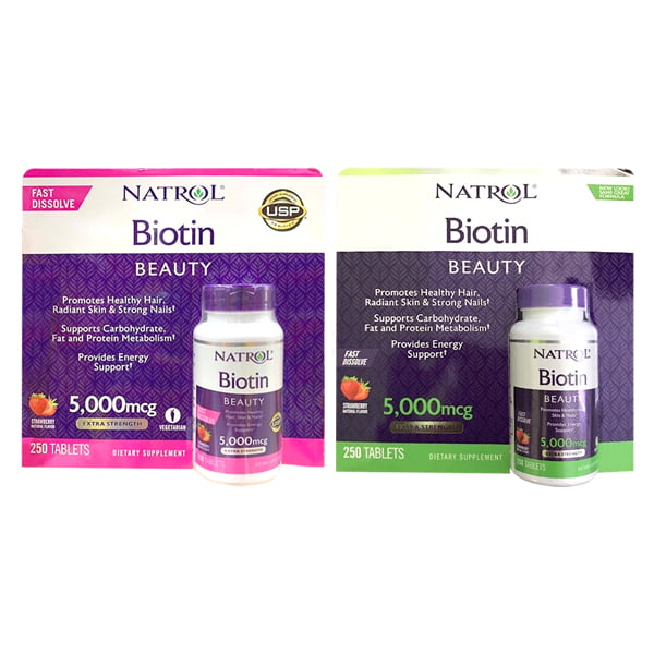 Hình ảnh 1 của viên ngậm mọc tóc Natrol Biotin Beauty 5000mcg