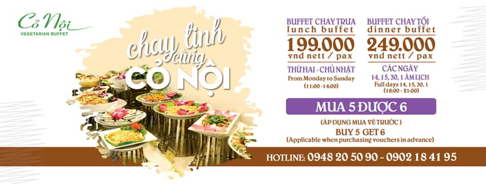 Buffet Chay Nhà Hàng Cỏ Nội - Hình ảnh 1