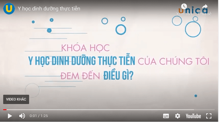 khóa học dinh dưỡng online