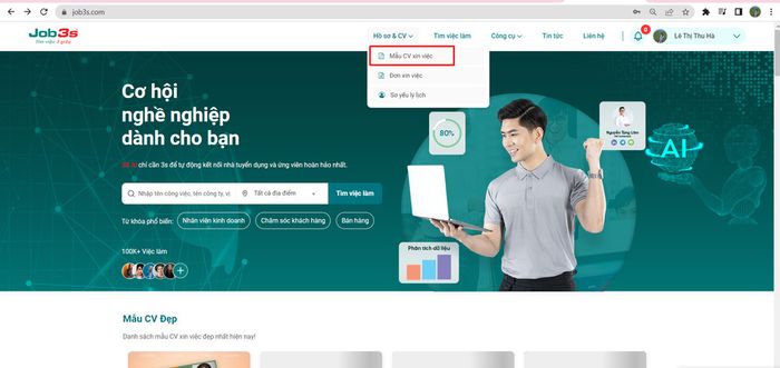 Hướng dẫn tạo CV xin việc online sáng tạo và dễ dàng trên Job3s