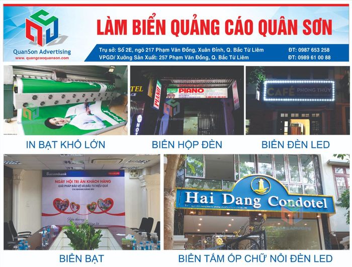 dịch vụ làm biển quảng cáo tại Hà Nội