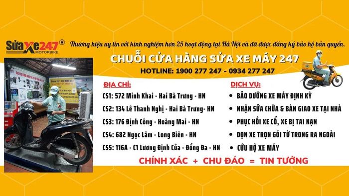 Sửa chữa xe máy tại Hà Nội