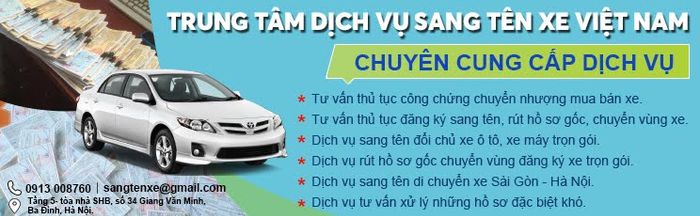 Trung Tâm Sang Tên Xe Việt Nam