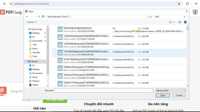 Hướng dẫn chuyển đổi XML sang PDF với PDF Candy - Bước 2
