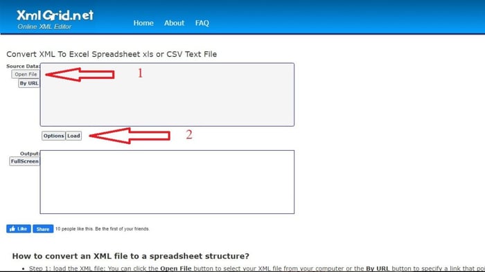 Hướng dẫn chuyển đổi file XML sang Excel qua trang web XMLGrid.net