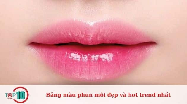 Phun môi màu hồng đào