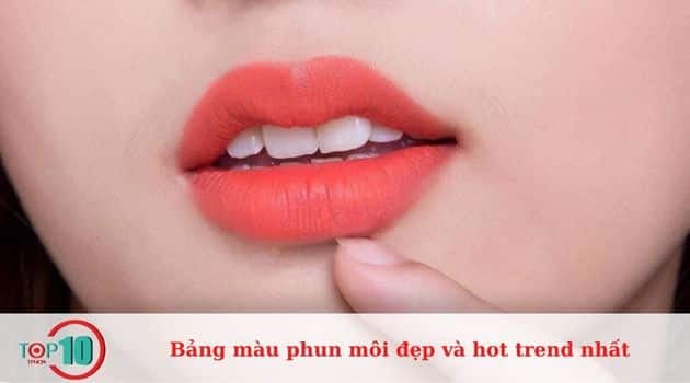 Phun môi màu đỏ cam đào