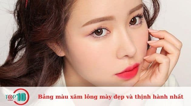 Xăm lông mày với tông màu nâu socola