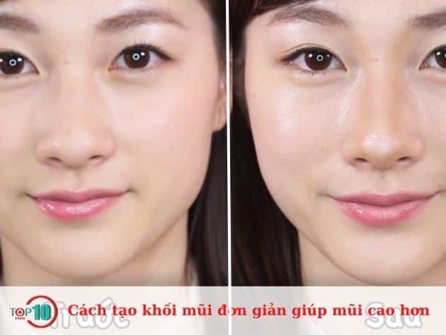 Cách tạo khối mũi đơn giản giúp mũi trông cao hơn