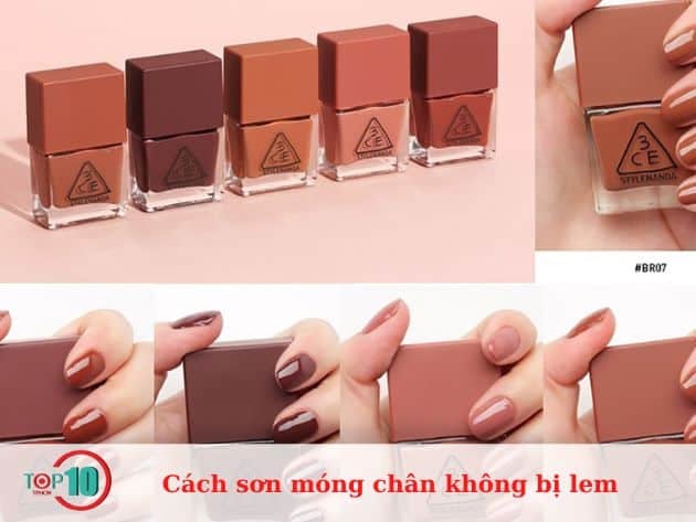 Mẹo sơn móng chân không bị lem