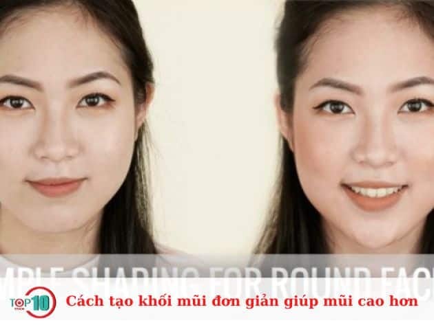 Cách tạo khối mũi hiệu quả để làm mũi trông cao hơn