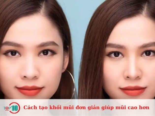 Phương pháp tạo khối mũi đơn giản giúp mũi trông cao hơn