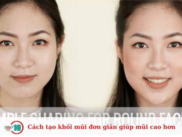 Cách tạo khối cho mũi đơn giản giúp mũi trông cao hơn