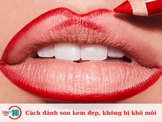 Cách đánh son kem đẹp, không bị khô môi