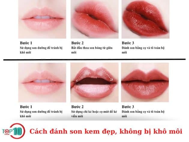 Cách đánh son kem đẹp, không bị khô môi