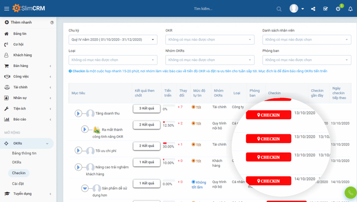 Phần mềm OKR của SlimCRM