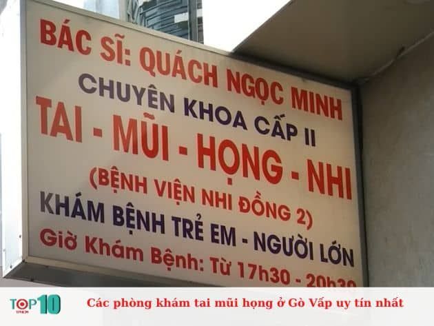 Danh sách các phòng khám tai mũi họng uy tín tại Gò Vấp