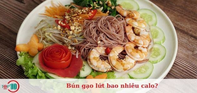 Bún gạo lứt xào tôm