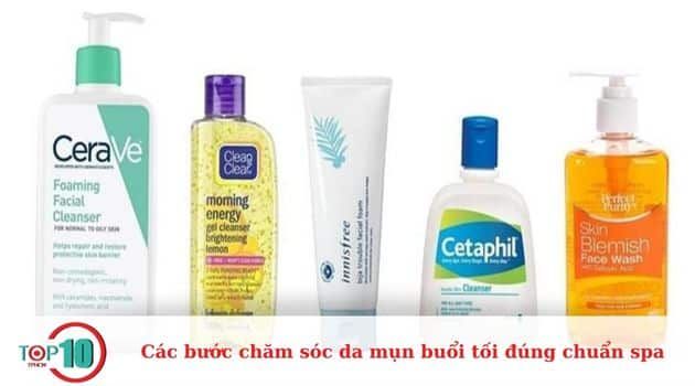 Rửa mặt với sữa rửa mặt chuyên biệt cho da mụn