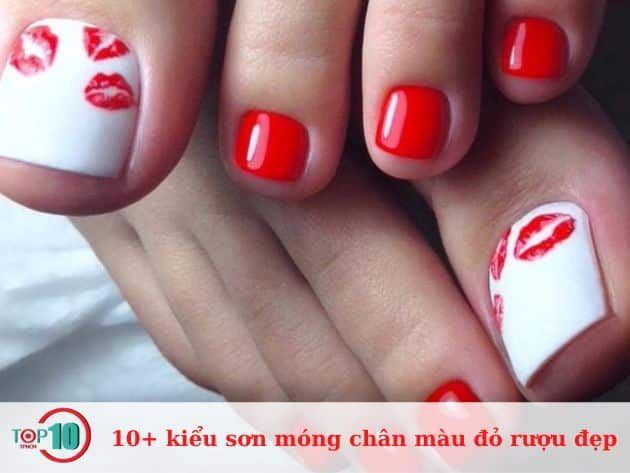 10+ mẫu sơn móng chân màu đỏ rượu cực kỳ ấn tượng