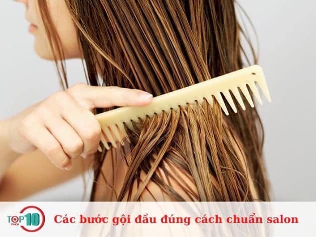 Các bước gội đầu chuẩn salon