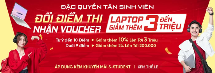 ĐỔI ĐIỂM THI - NHẬN VOUCHER ĐẾN 3 TRIỆU ĐỒNG