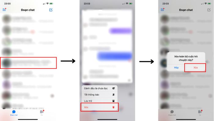 Hướng dẫn xóa một cuộc trò chuyện trên Facebook Messenger từ điện thoại