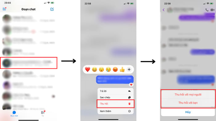 Cách xóa một tin nhắn cụ thể trên ứng dụng Facebook Messenger từ điện thoại