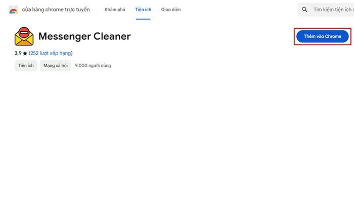 Tải xuống và cài đặt tiện ích Messenger Cleaner trên trình duyệt Chrome