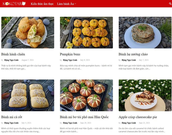 Website dạy làm bánh – kokotaru.com
