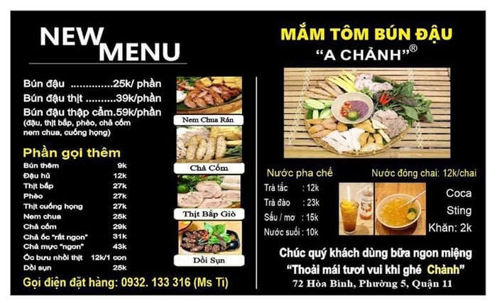 Bún Đậu Mắm Tôm A Chảnh