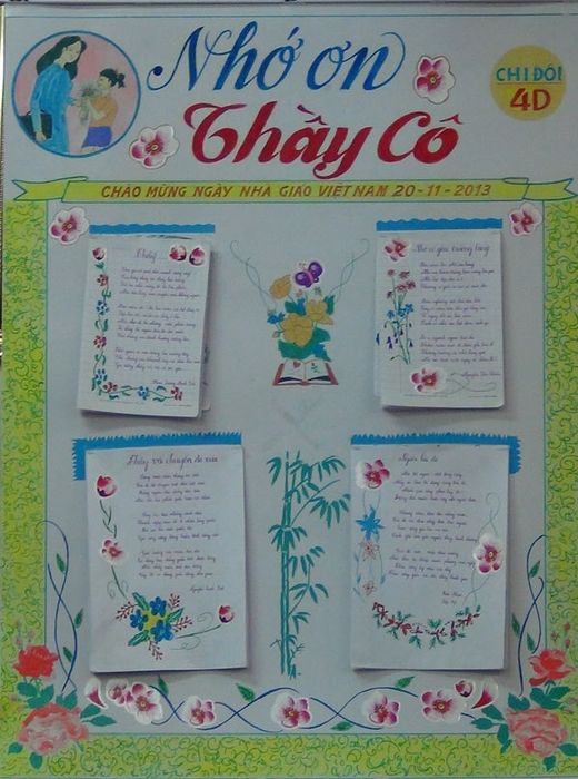 Báo tường với chủ đề: 'Nhớ ơn thầy cô' - ảnh 1