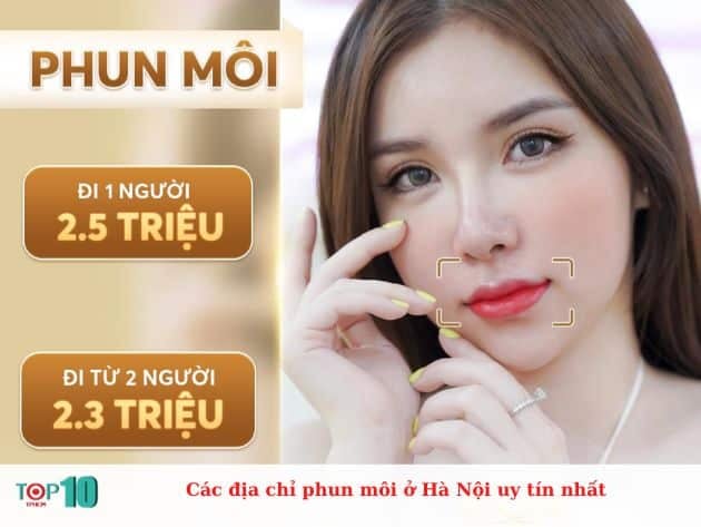 Những địa chỉ phun môi uy tín hàng đầu tại Hà Nội