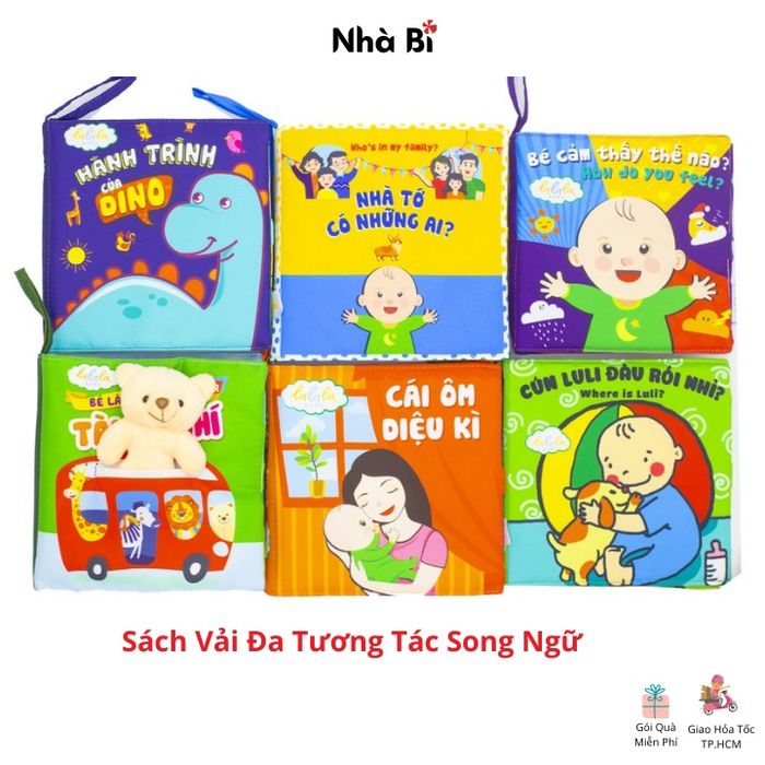 Sách Vải Giáo Dục Sớm Cho Trẻ 0-4 Tuổi - Lật Mở Đa Tương Tác Song Ngữ - Lalala Baby - Hình 1