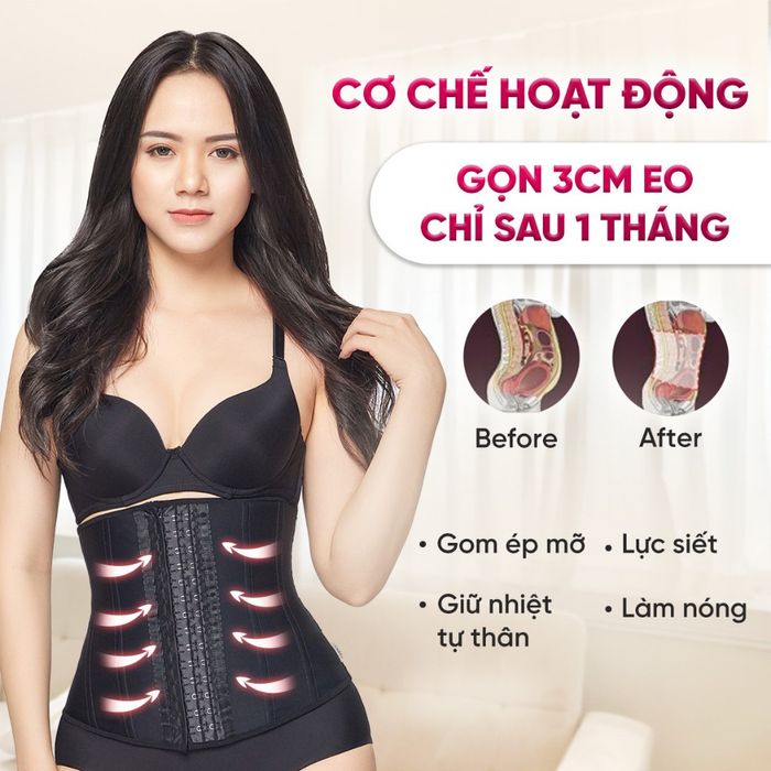 Đai nịt bụng latex Slim 102 của Viet Corset - Hình ảnh 2