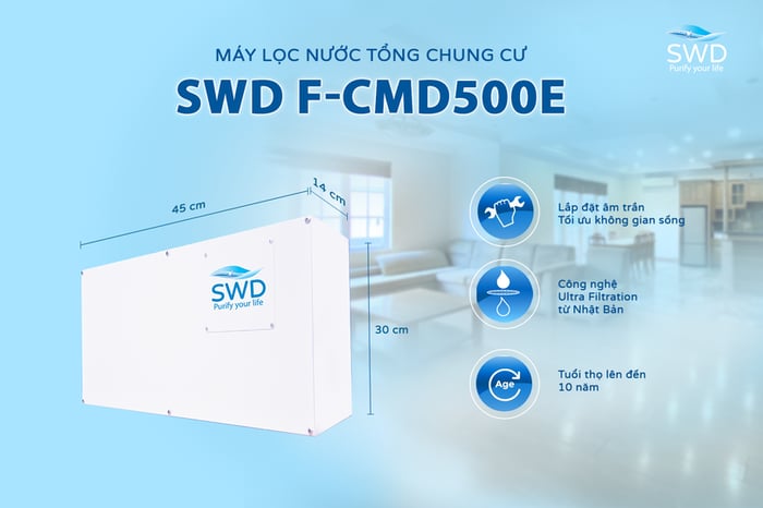 Máy lọc nước tổng cho chung cư SWD F-CMD500E hình ảnh 1