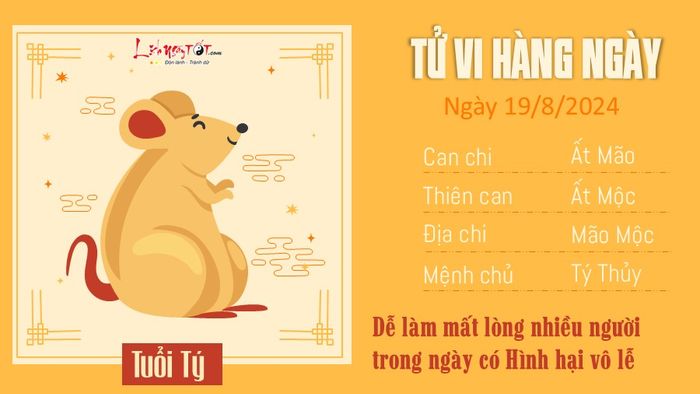 Tử vi hàng ngày 19/8/2024 của 12 con giáp - tuổi Tý