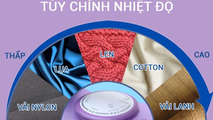 các mức nhiệt độ bàn ủi cho từng loại vải