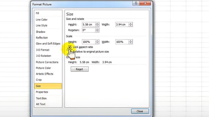 Hướng dẫn tạo kích thước ảnh 3x4 trong Excel - Bước 2