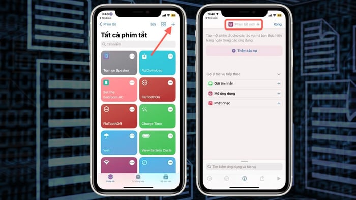 Hướng dẫn sử dụng Shortcuts (Phím tắt) để mở file RAR trên iPhone - Bước 1