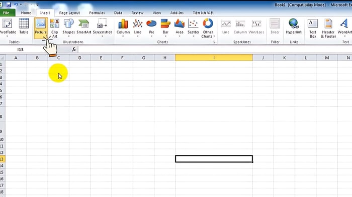 Hướng dẫn tạo kích thước ảnh 3x4 trong Excel - Bước 1