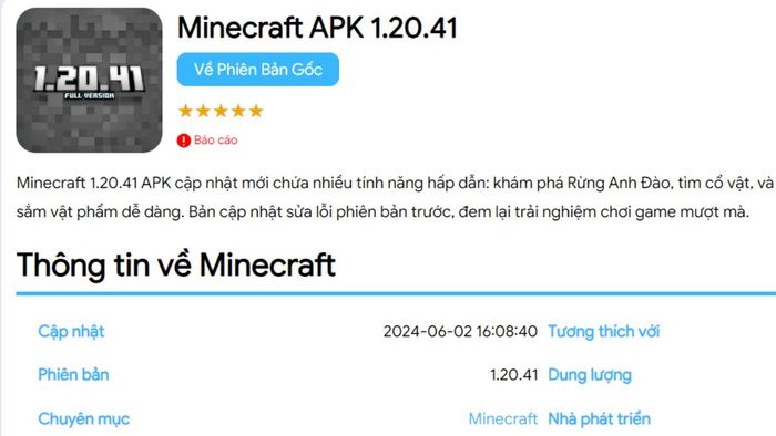 Hướng dẫn tải Minecraft 1.20.41 tiếng Việt miễn phí cho Android - Bước 1