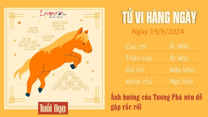 Tử vi hàng ngày 19/8/2024 của 12 con giáp - tuổi Ngọ