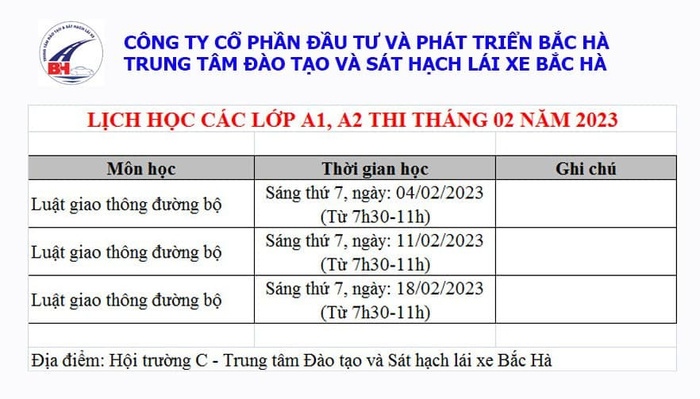 Hình ảnh Trung tâm Đào tạo và Sát hạch lái xe Bắc Hà 2