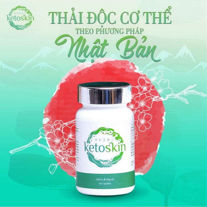 Viên uống thải độc, kiềm dầu ngừa mụn Ketoskin Nhật Bản 60 viên - Ảnh 1