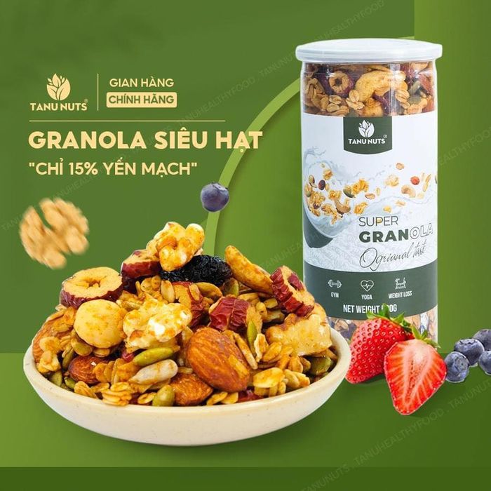 Granola siêu hạt 15% yến mạch TANU NUTS - Hình ảnh 1