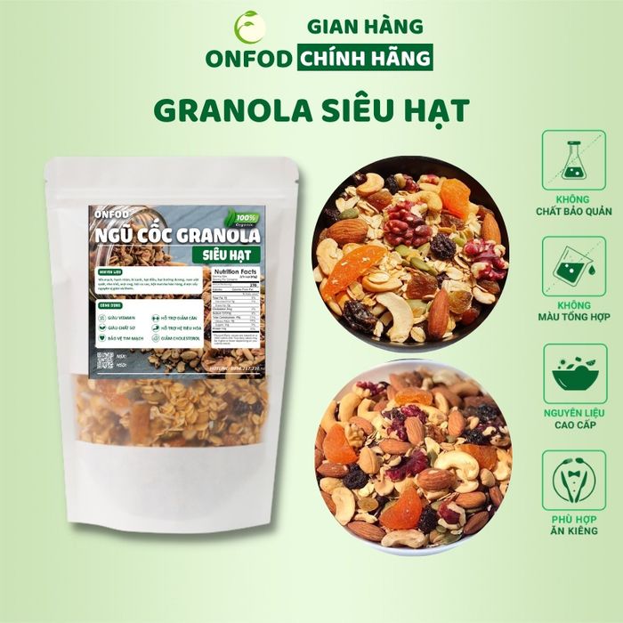 Ngũ cốc granola siêu hạt ONFOD - Hình ảnh 1