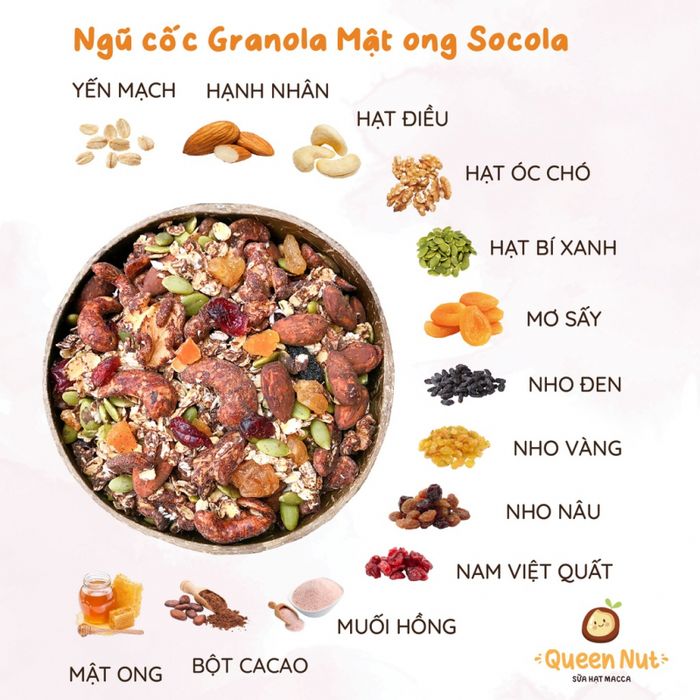 Hình ảnh Granola siêu hạt ngũ cốc ăn kiêng không đường Cobi Food 500g - Ảnh 2