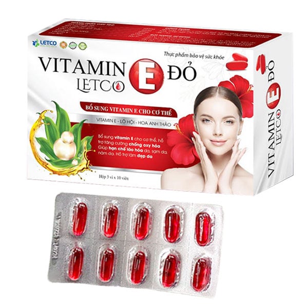 Hình ảnh Viên Uống Vitamin E Đỏ Letco số 1